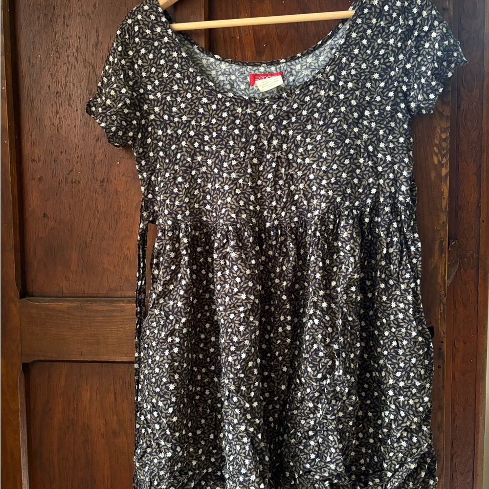 Esprit Black and White Floral Mini Dress